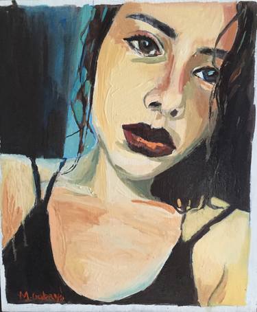 Original Expressionism Portrait Paintings by Monika Malgorzata Gabrys