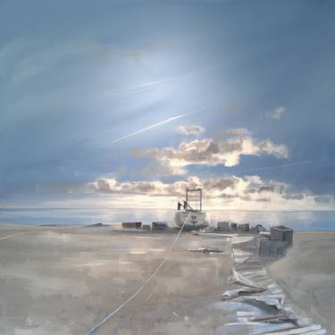 Saatchi Art Artist Tom Cringle; Paintings, “Low sun over Aldeburgh beach” #art