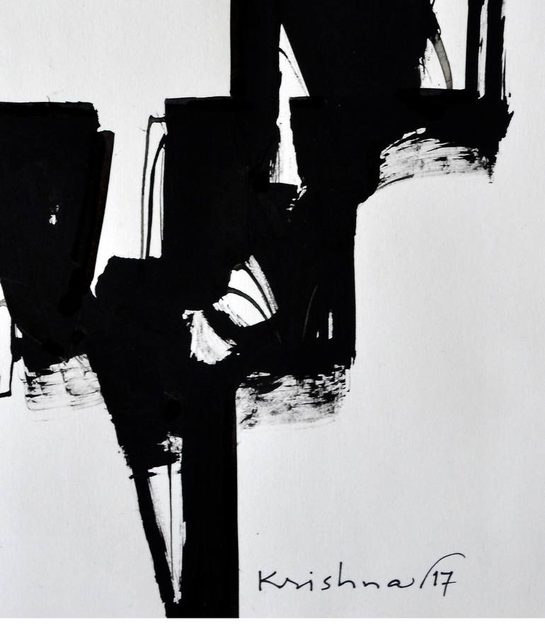 Original Abstract Drawing by Krishna Pulkundwar