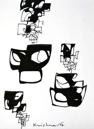 Print of Abstract Drawings by Krishna Pulkundwar