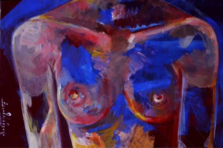 Original Abstract Nude Painting by Mancho Elizarashvili