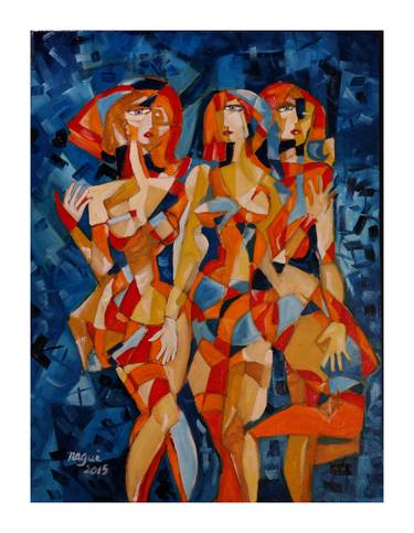 Original Abstract Expressionism Women Paintings by Nagui A