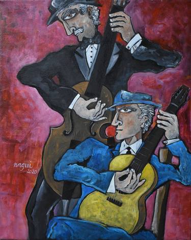 Original Cubism Music Paintings by Nagui A