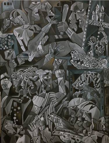 Original Cubism Political Paintings by Nagui A