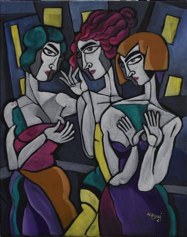 Original Cubism People Paintings by Nagui A