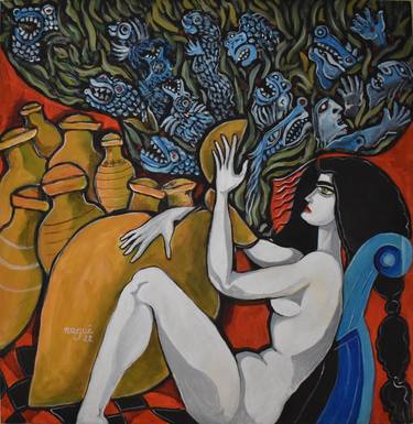 Original Cubism Classical mythology Paintings by Nagui A