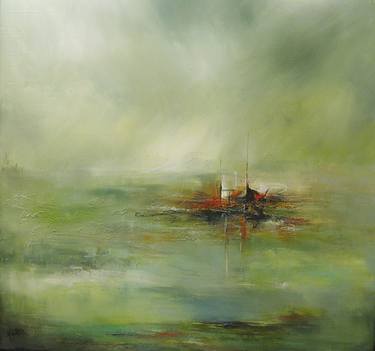 Original Abstract Expressionism Landscape Paintings by Farahnaz samari