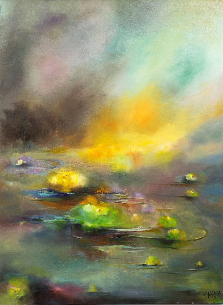 Pond Painting by Farahnaz samari | Saatchi Art