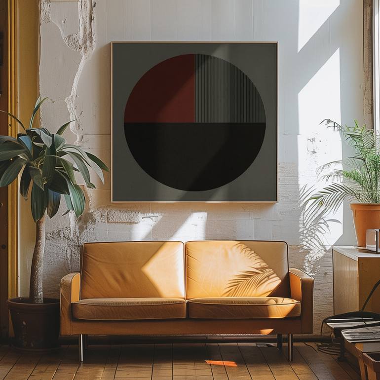 Original Abstract Geometric Mixed Media by Carlos Perez Del Moro