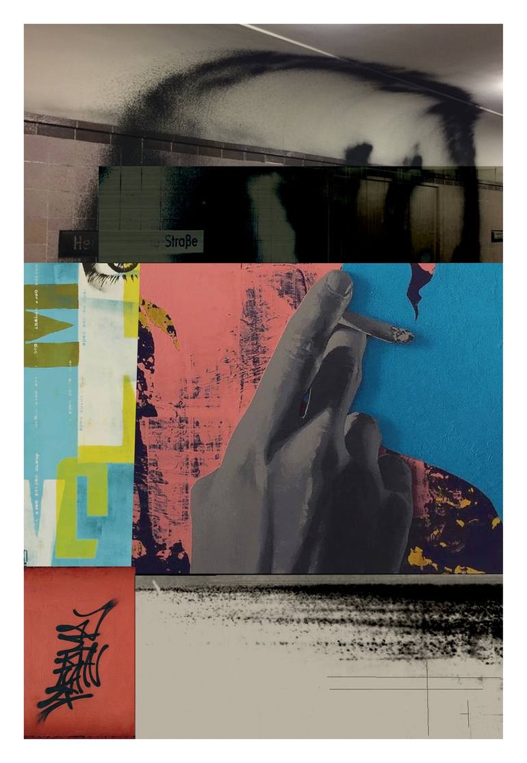 Print of Abstract Graffiti Collage by Carlos Perez Del Moro
