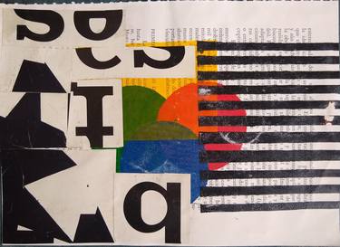 Original Abstract Language Collage by Carlos Perez Del Moro