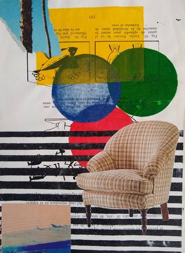 Original Expressionism Interiors Collage by Carlos Perez Del Moro