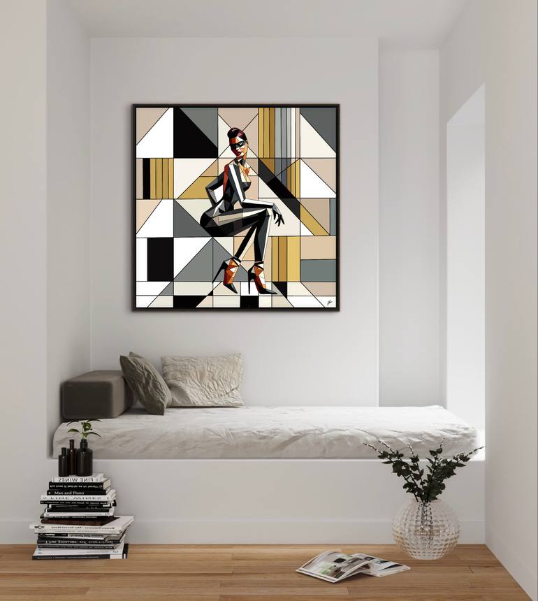 Original Cubism Women Painting by Olga Raag