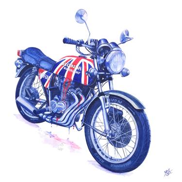 Original Pop Art Motorbike Paintings by Mandy-jayne Ahlfors