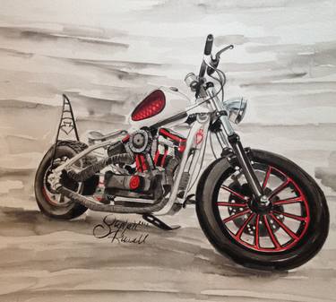 Original Motorcycle Painting by Stephanie Russell