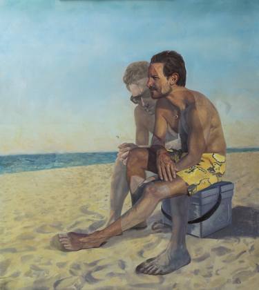 Original Figurative Beach Paintings by Niki Nazhand