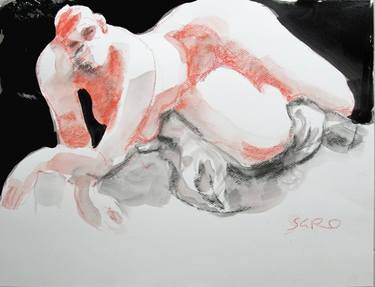 Original Figurative Nude Drawings by jean-claude sgro