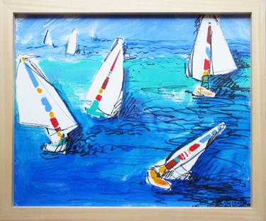 Original Contemporary Sailboat Paintings by jean-claude sgro