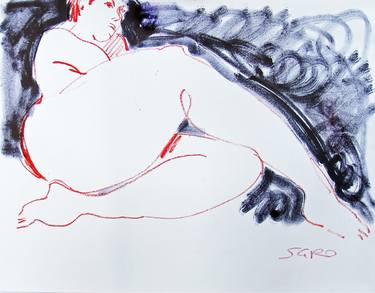 Original Figurative Nude Drawings by jean-claude sgro