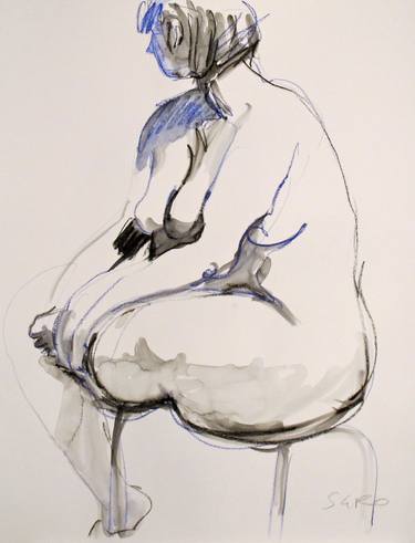 Original Figurative Nude Drawings by jean-claude sgro