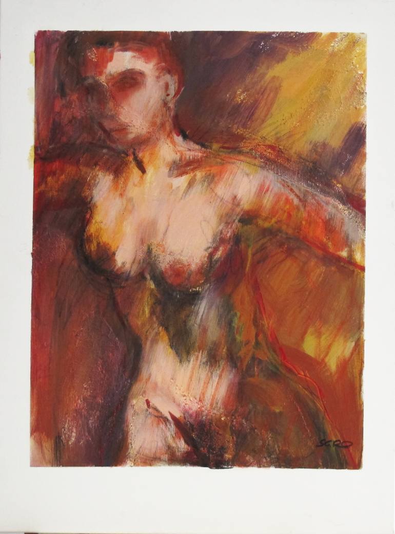 scarlet nude Painting by jean-claude sgro | Saatchi Art