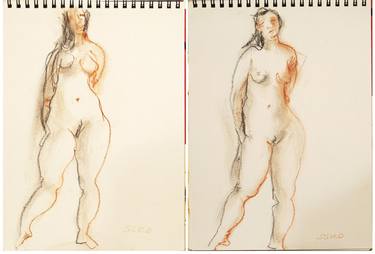 Original Figurative Women Drawings by jean-claude sgro