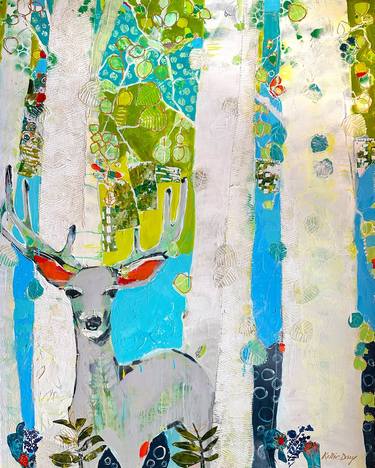 Original Abstract Expressionism Animal Mixed Media by KELLIE DAY