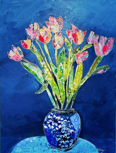 Original Expressionism Floral Mixed Media by KELLIE DAY