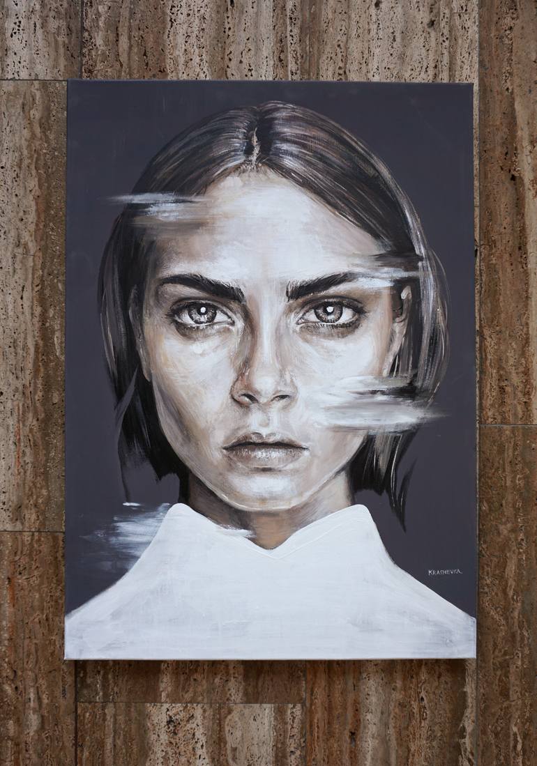Original Portrait Painting by Lena Krashevka