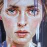 I want to share the emotional state of a person, be it joy, anger, excitement, sadness ... This painting depicts a collective image of a girl.

The painting combines realism and abstraction to achieve visual expressiveness and contrast.
