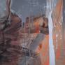 Modern abstract painting. Barely perceptible nude woman in bolo-orange-pink tones...