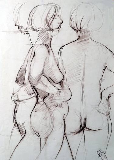 Original Figurative Body Drawings by Podi Lawrence