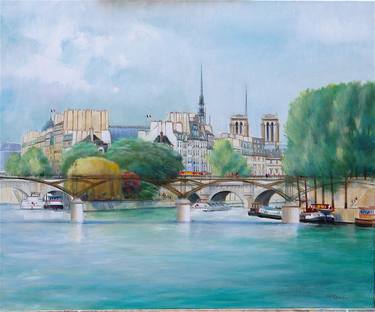 Paris le pont des Arts et l'Ile de la Cite thumb