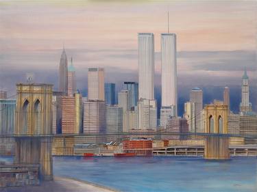 New York Broklin Bridge & Twin Towers thumb
