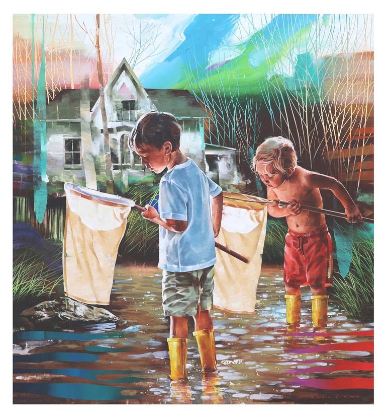 Original Realism Children Painting by ARINDAM BISWAS