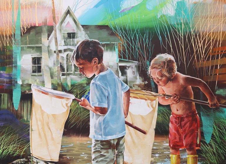 Original Realism Children Painting by ARINDAM BISWAS