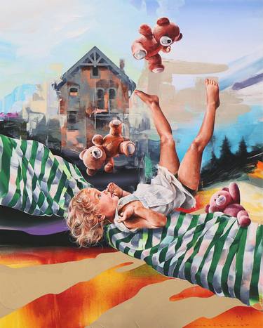 Original Figurative Children Painting by Arindam Biswas