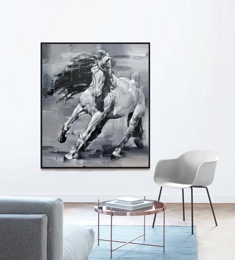 Original Fine Art Horse Painting by ARINDAM BISWAS