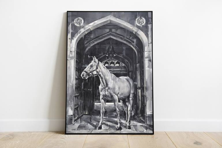 Original Fine Art Horse Painting by ARINDAM BISWAS