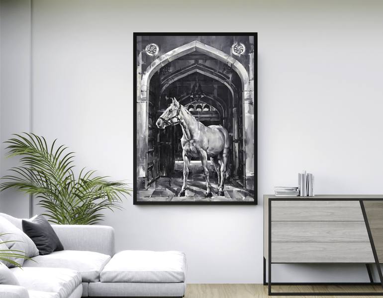 Original Fine Art Horse Painting by ARINDAM BISWAS