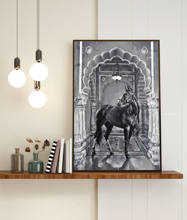 Original Fine Art Horse Painting by ARINDAM BISWAS