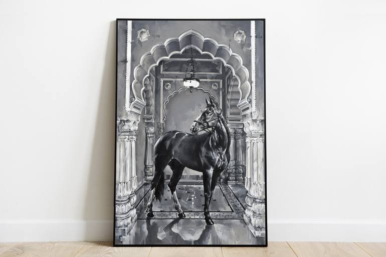 Original Fine Art Horse Painting by ARINDAM BISWAS
