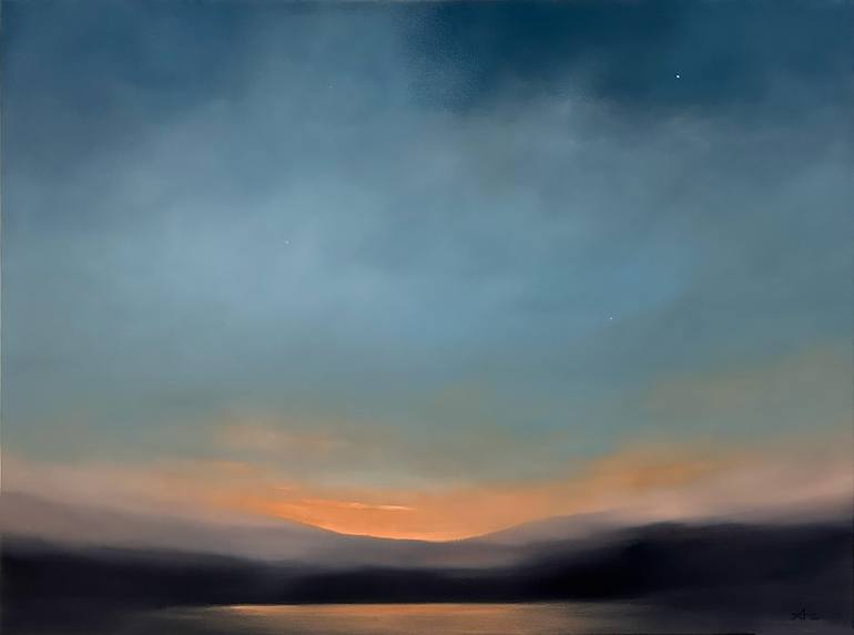 Original Landscape Painting by Ali Schratt | Abstract Expressionism Art on Canvas | Dusk Settles In