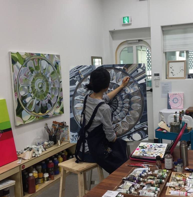 Original Abstract Expressionism Still Life Painting by Su Hyun Kim