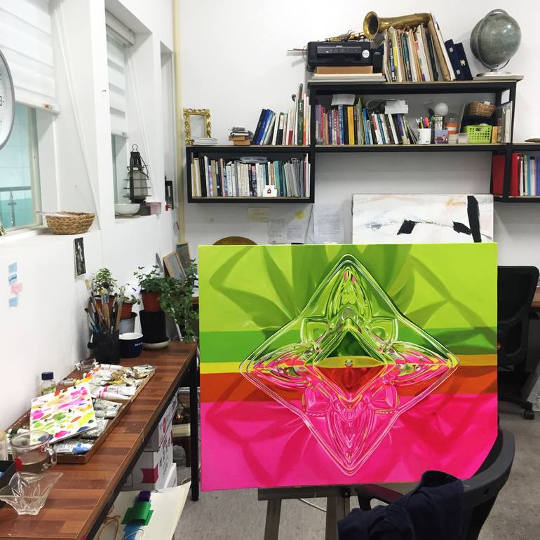 Original Abstract Expressionism Fantasy Painting by Su Hyun Kim