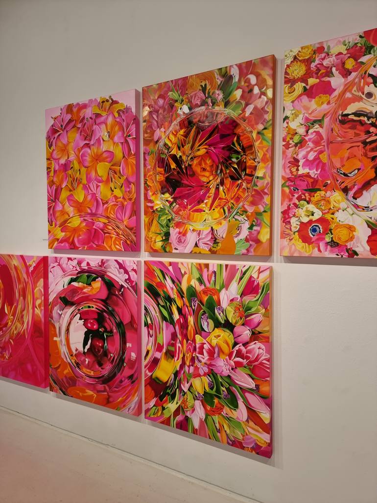 Original Abstract Expressionism Floral Painting by Su Hyun Kim