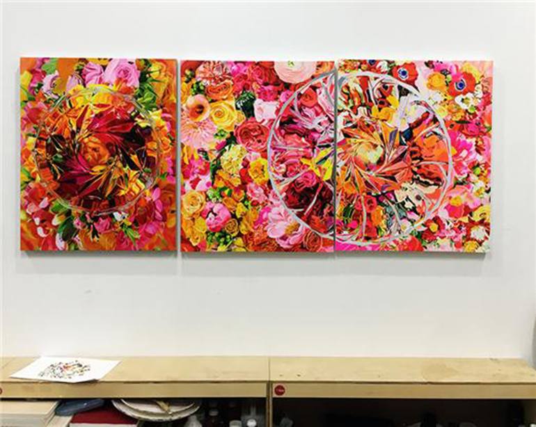Original Abstract Expressionism Floral Painting by Su hyun Kim