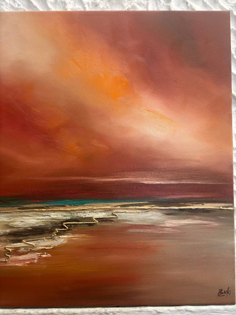 Original Abstract Expressionism Abstract Painting by Sumali Piyatissa