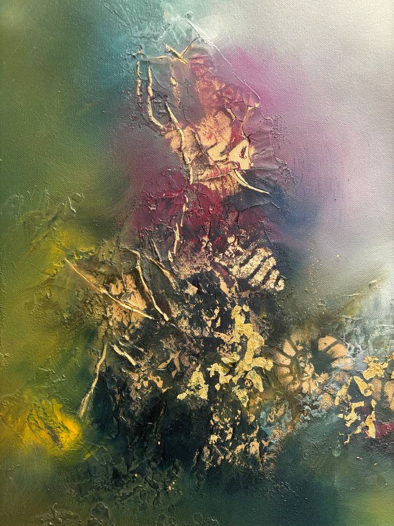 Original Abstract Expressionism Abstract Painting by Sumali Piyatissa