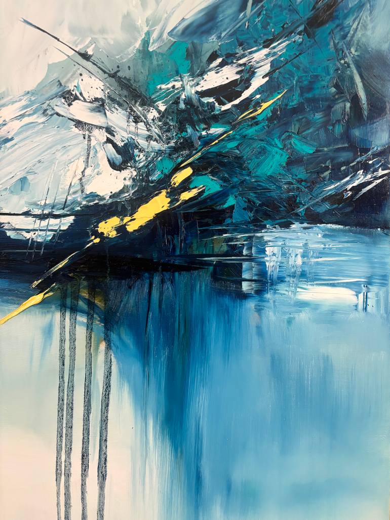 Original Abstract Expressionism Abstract Painting by Sumali Piyatissa